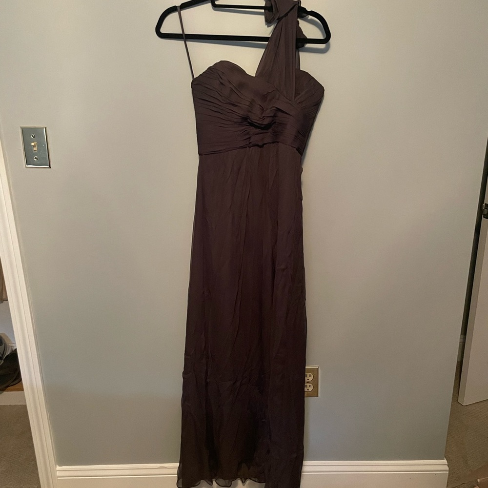 Amsale, charcoal one shoulder, size 4